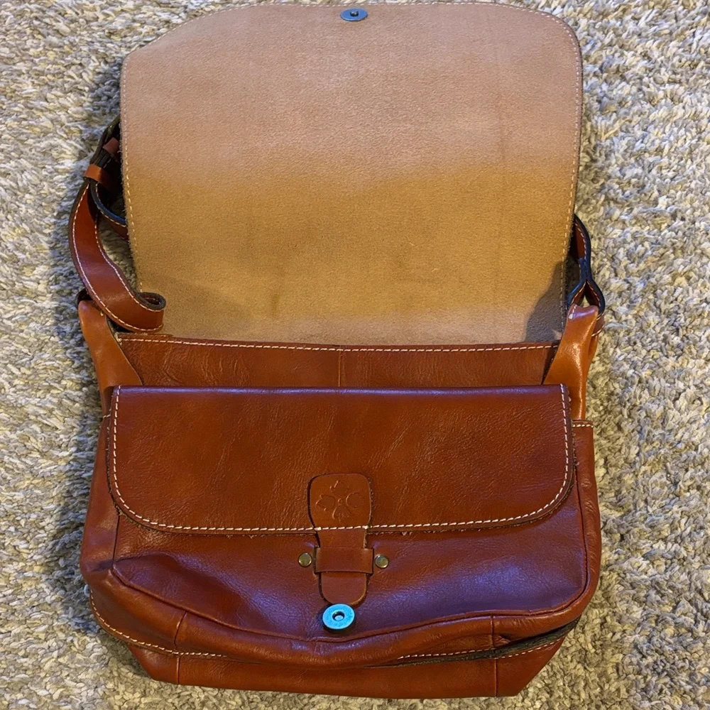 Patricia Nash Cognac Leather Satchel - Picture 3 of 7